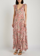 Rixo Ambika Patterned Silk-chiffon Maxi Dress Multicoloured