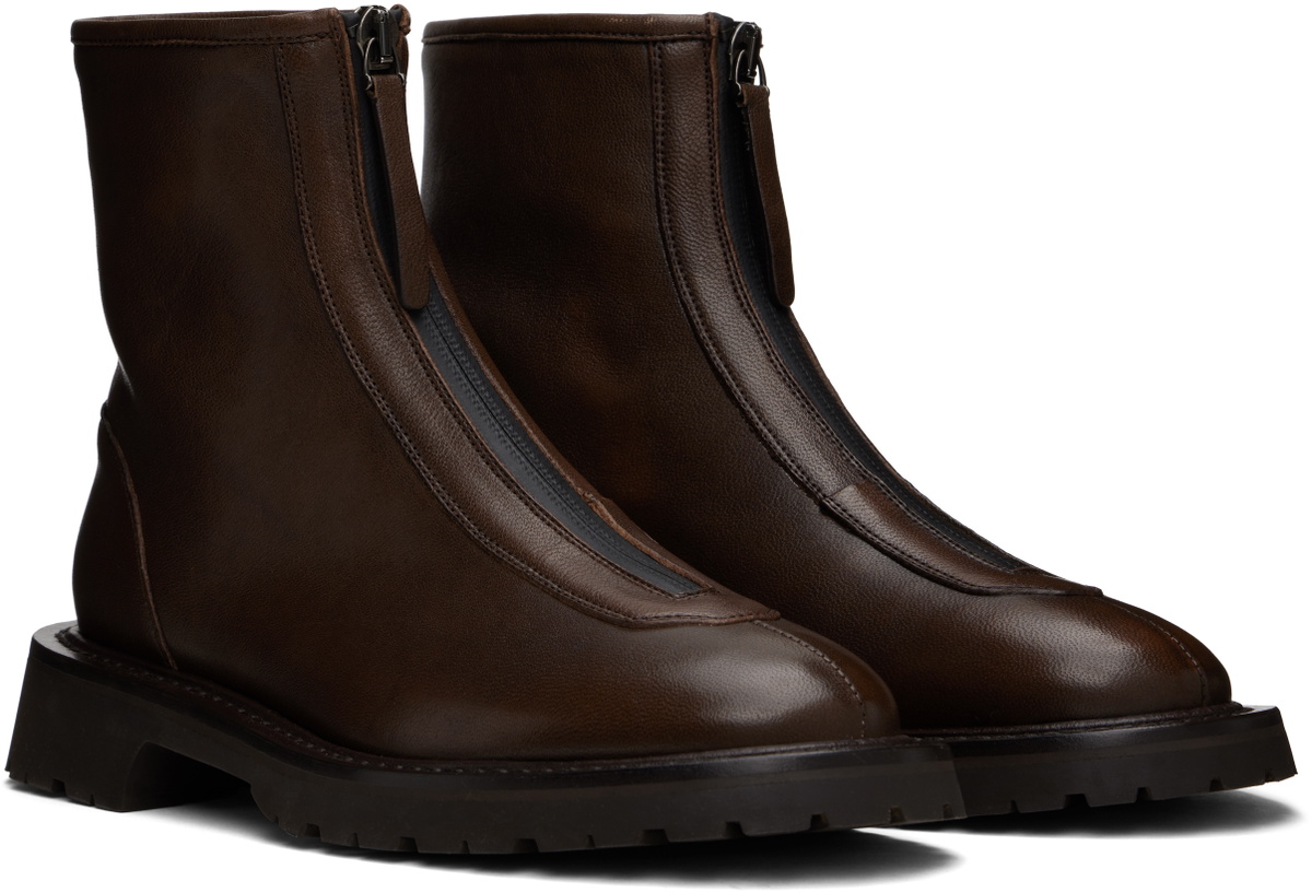 Legres Brown Zipper Boots