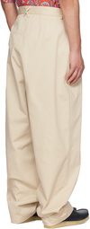 Marcelo Burlon County of Milan Beige Cross Trousers