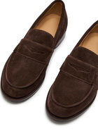 Grenson Epsom Suede Loafers Brown