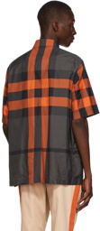 Burberry Orange & Grey Check Thames Short Sleeve Shirt