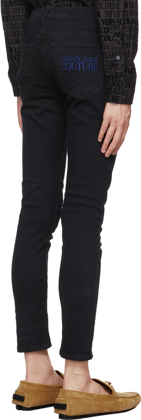 Versace Jeans Couture Black Embroidered Skinny Jeans