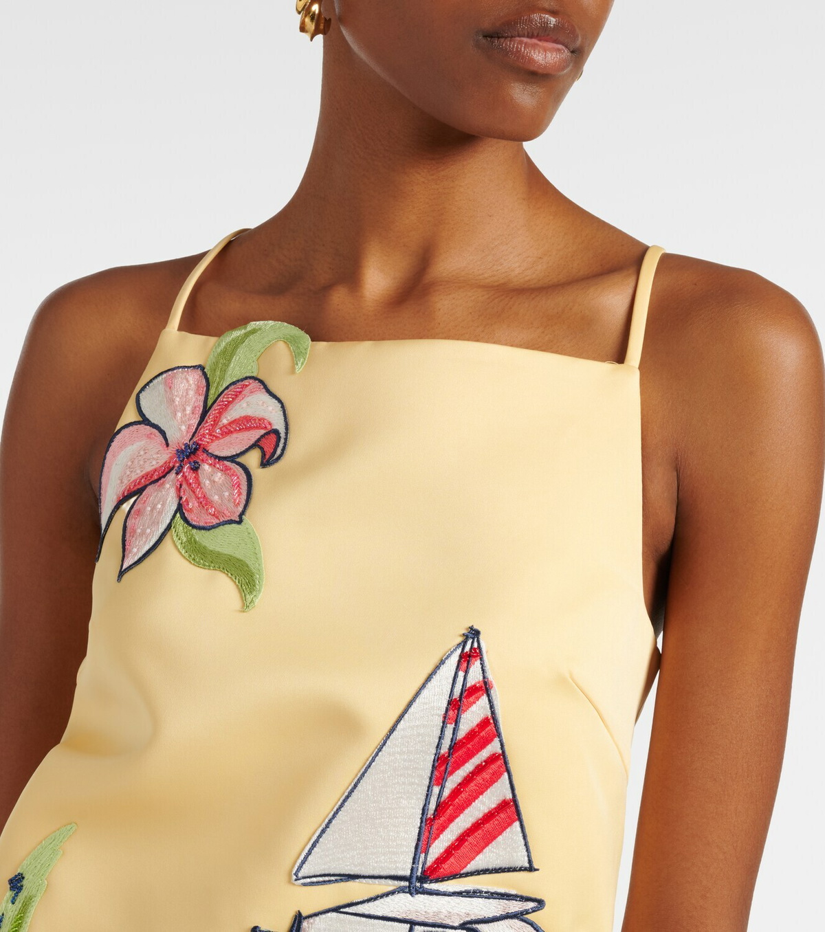 Leo Lin Leia beaded patch-appliqué minidress