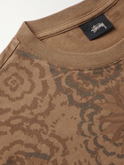 STÜSSY - Printed Cotton-Jersey T-Shirt - Brown