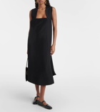 CO Border wool-blend faille midi dress