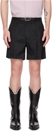 Ernest W. Baker Black Pinstripe Shorts