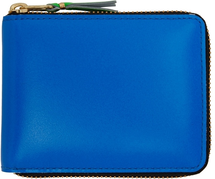 Photo: Comme des Garçons Wallets Blue Super Fluo Zip Wallet