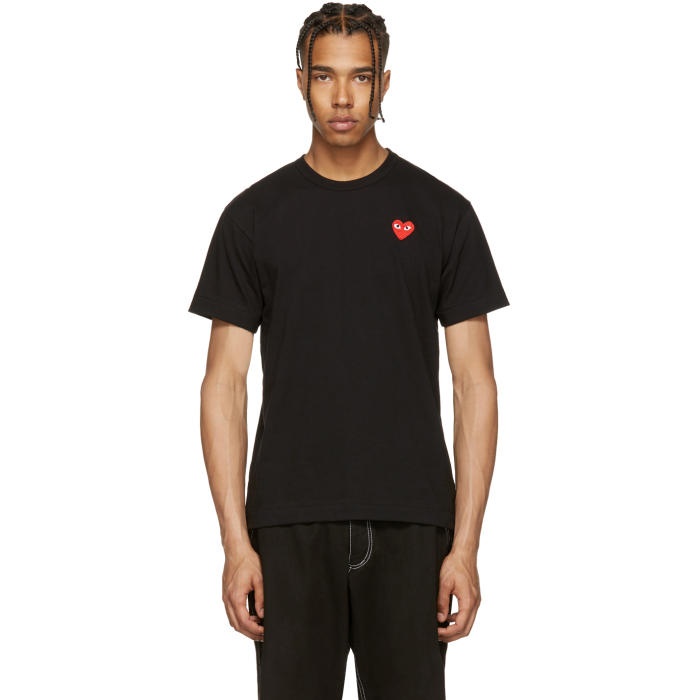Photo: Comme des Garçons Play Black and Red Heart Patch T-Shirt