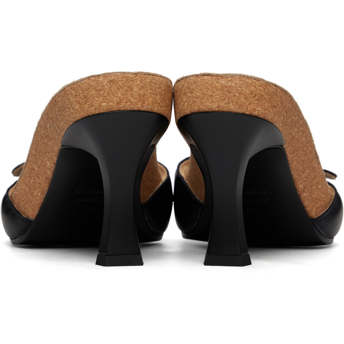 Balenciaga Black Scholl Edition Calfskin Heeled Sandals
