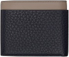 Giorgio Armani Navy & Taupe Embossed Wallet