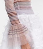 Susan Fang Printed sheer tulle top