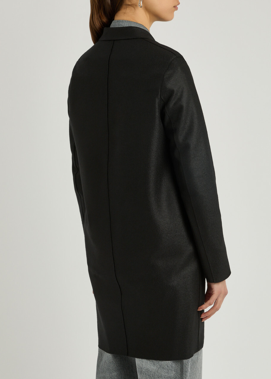 Harris Wharf London Cocoon Wool-felt Coat Black