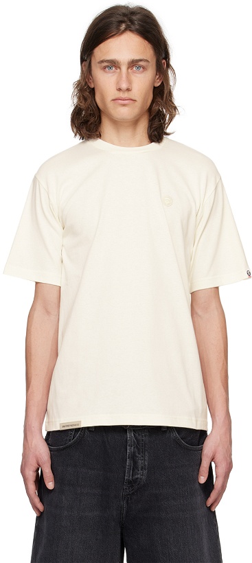Photo: AAPE by A Bathing Ape Off-White Embroidered T-Shirt