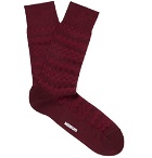 Missoni - Crochet-Knit Cotton-Blend Socks - Men - Burgundy