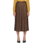 MM6 Maison Margiela Brown Mottled Wool Midi Skirt