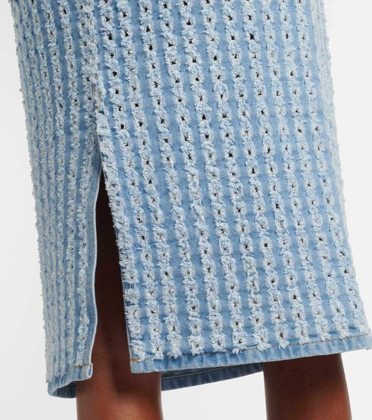 Nina Ricci Striped denim pencil skirt