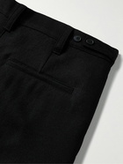 FRAME - Wide-Leg Virgin Wool Cargo Trousers - Black