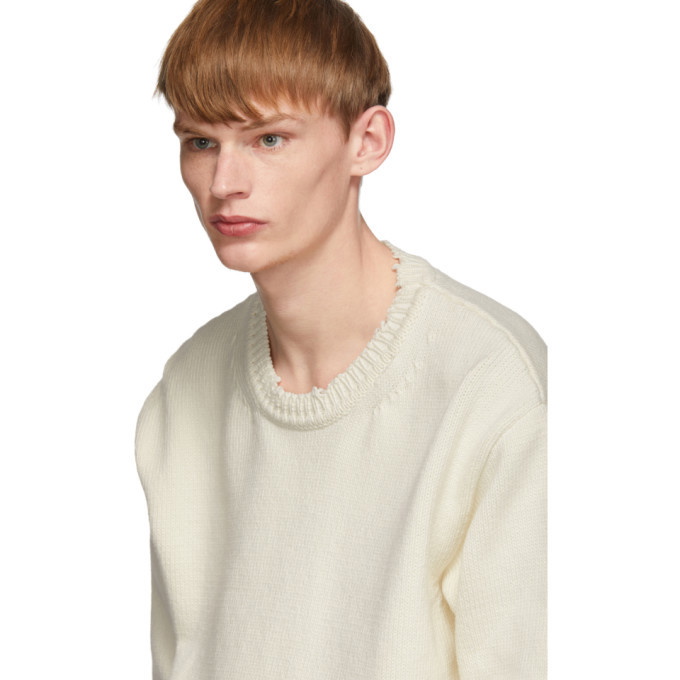 Maison Margiela Off-White Destroyed Sweater