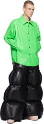 Chen Peng Green Pure Light Faux-Leather Shirt