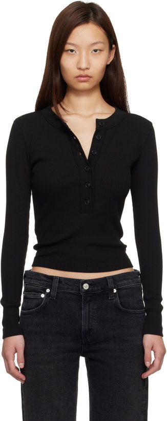 Photo: Citizens of Humanity Black Varra Henley T-shirt