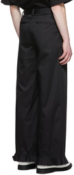 We11done Black Cotton Trousers