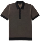 TOM FORD - Textured Silk and Cashmere-Blend Polo Shirt - Black