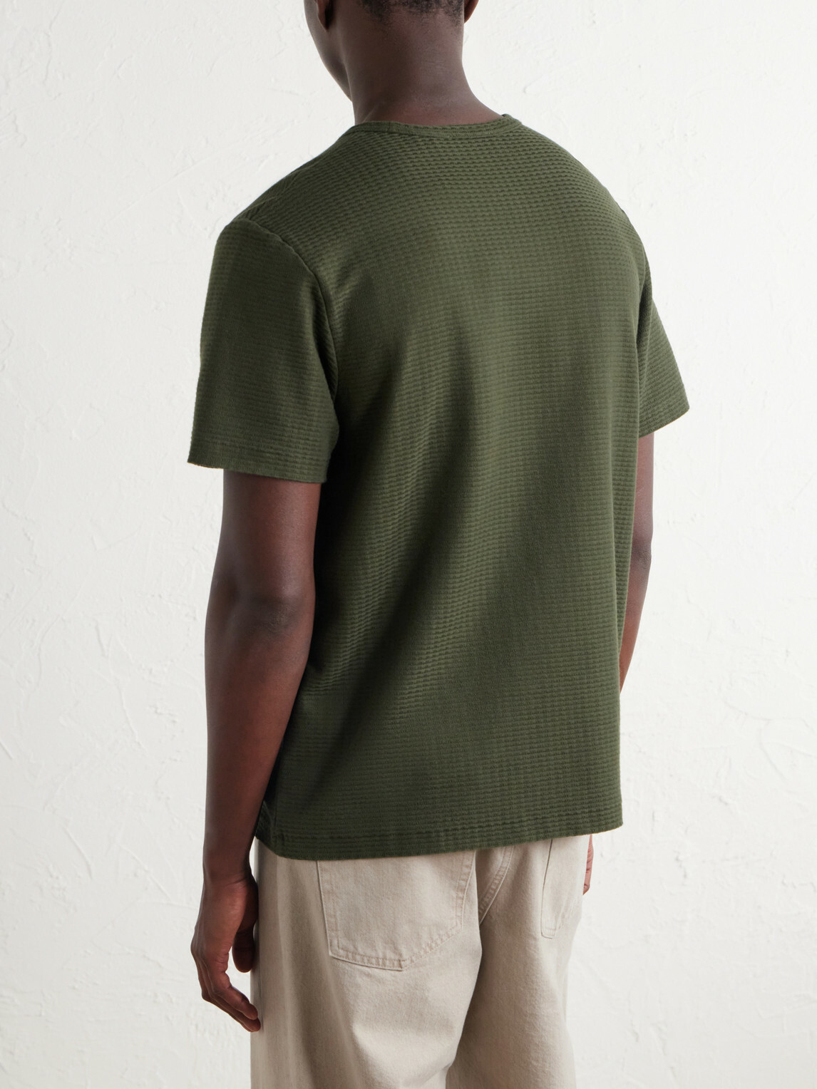FRAME - Cotton-Jacquard T-Shirt - Green