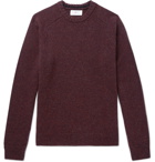 Mr P. - Mélange Shetland Wool Sweater - Men - Merlot