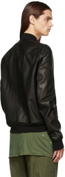 Rick Owens Black Calfskin Flight Bomber Jacket