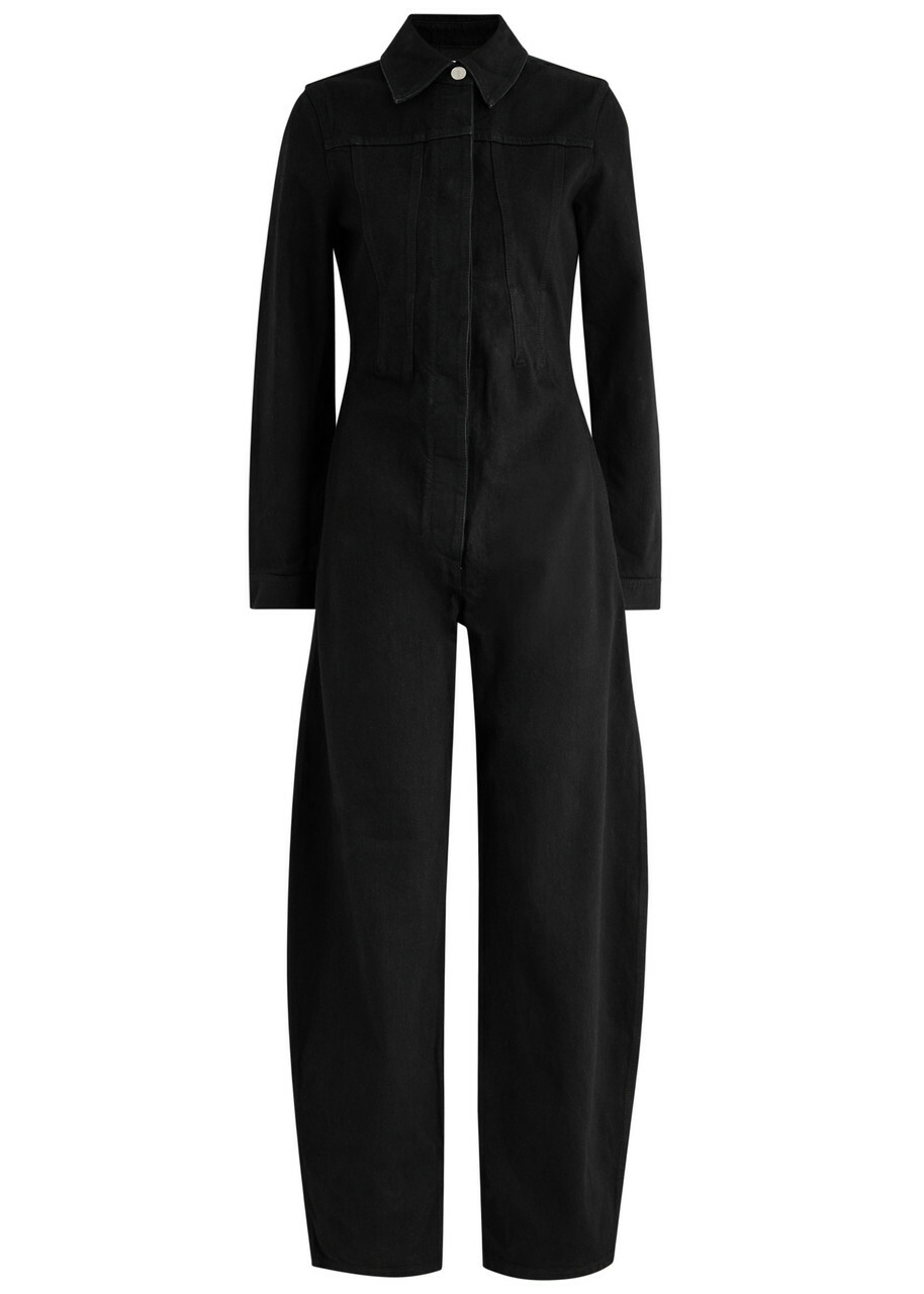 Alaïa Darted Denim Jumpsuit Black