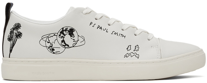 Photo: PS by Paul Smith White Lee Dreamscape Embroidered Sneakers