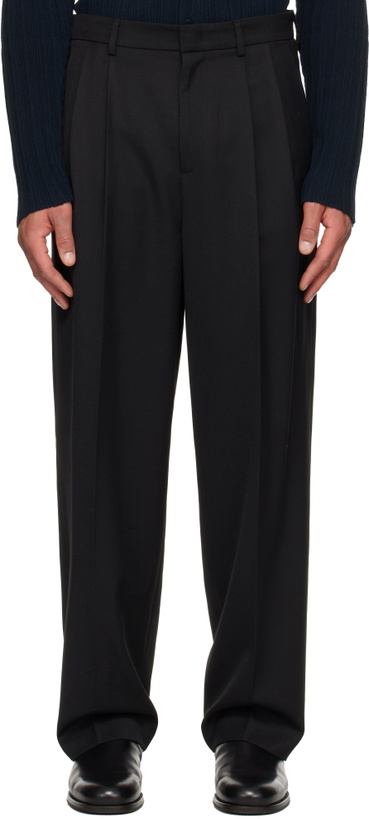Photo: LE17SEPTEMBRE Black Two Tuck Wool Trousers