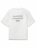 Acne Studios - Oversized Distressed Logo-Print Cotton and Hemp-Blend Jersey T-shirt - White