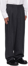 LE17SEPTEMBRE Gray Two Tuck Wool Trousers