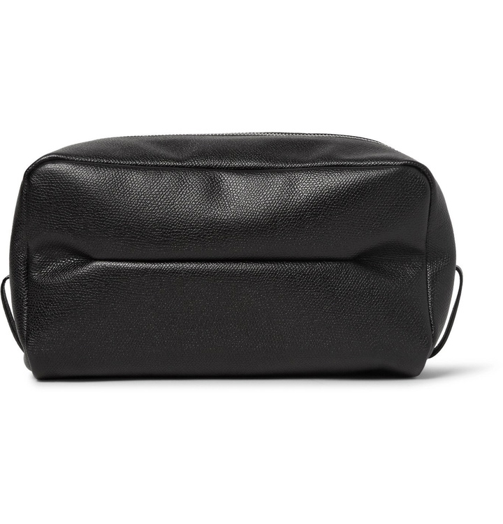 Photo: Valextra - Large Pebble-Grain Leather Wash Bag - Black