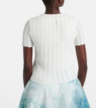 Oscar de la Renta Pointelle cotton and silk cardigan