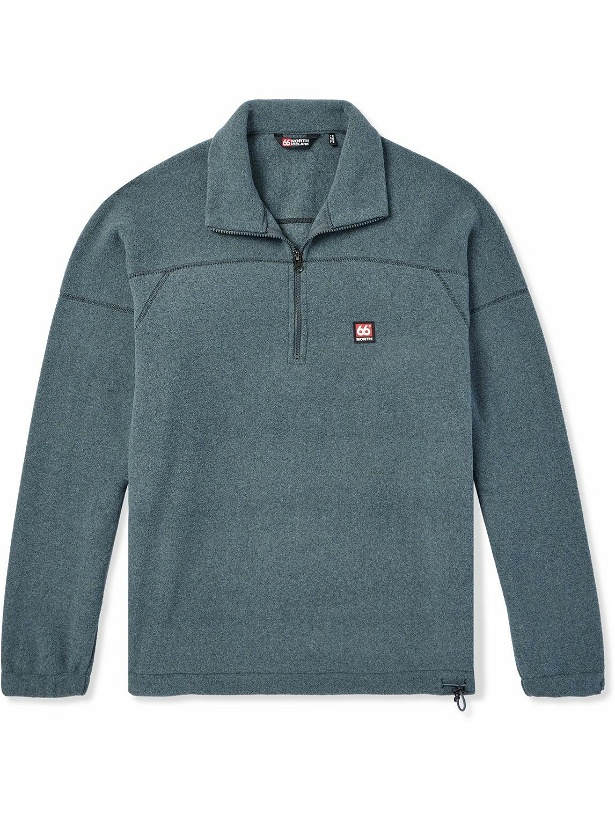 Photo: 66 North - Esja Logo-Appliquéd Fleece Half-Zip Sweatshirt - Blue