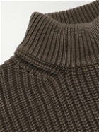 Agnona - Ribbed Cashmere Mock-Neck Sweater - Brown