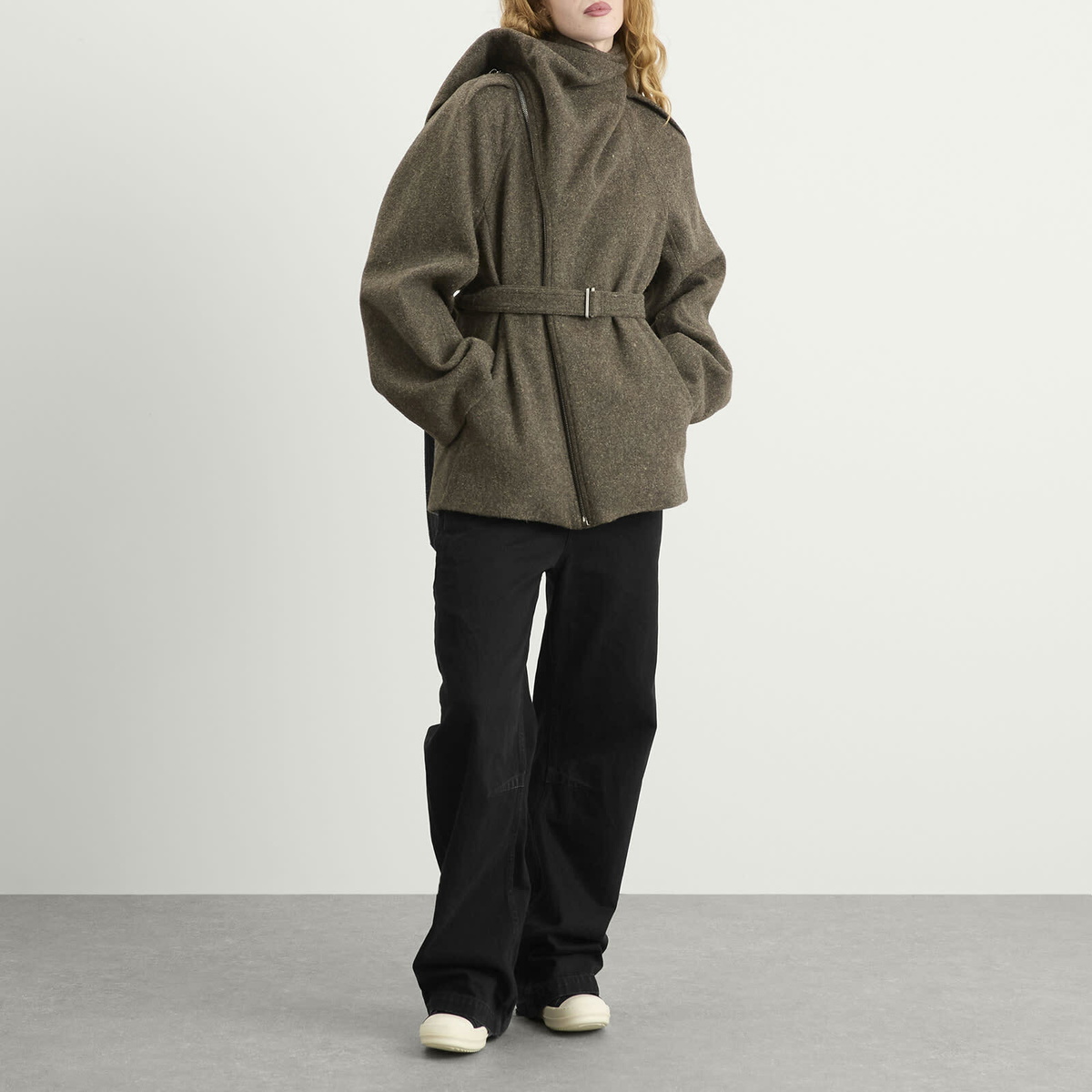Rick Owens Women's Flight Scarf Jacket in Bosco
