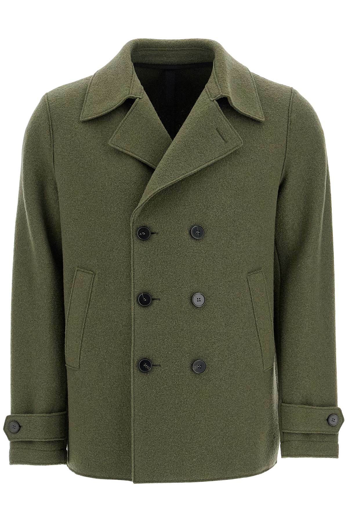 HARRIS WHARF LONDON double-breasted woolen caban Green