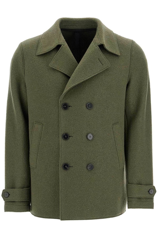 Photo: HARRIS WHARF LONDON double-breasted woolen caban Green