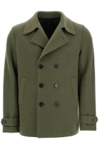 HARRIS WHARF LONDON double-breasted woolen caban Green