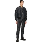Givenchy Black Patch Wet Effect Bomber Jacket