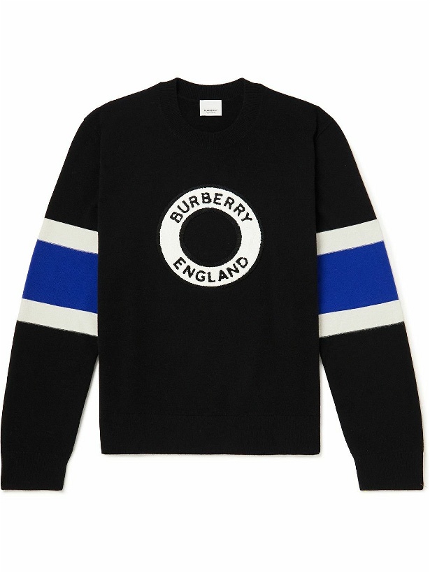 Photo: Burberry - Logo-Appliquéd Wool and Cashmere-Blend Sweater - Black