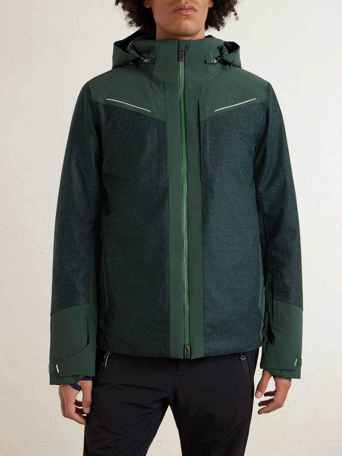 Kjus - Frostline Padded Shell-Trimmed Wool Hooded Down Jacket - Green