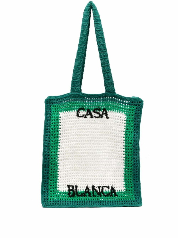 Photo: CASABLANCA - Logo Crochet Handbag