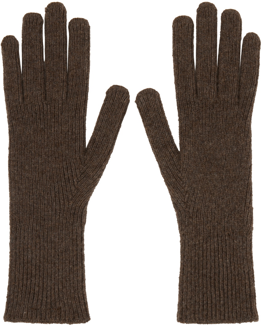 Baserange Brown Ribbed Gloves