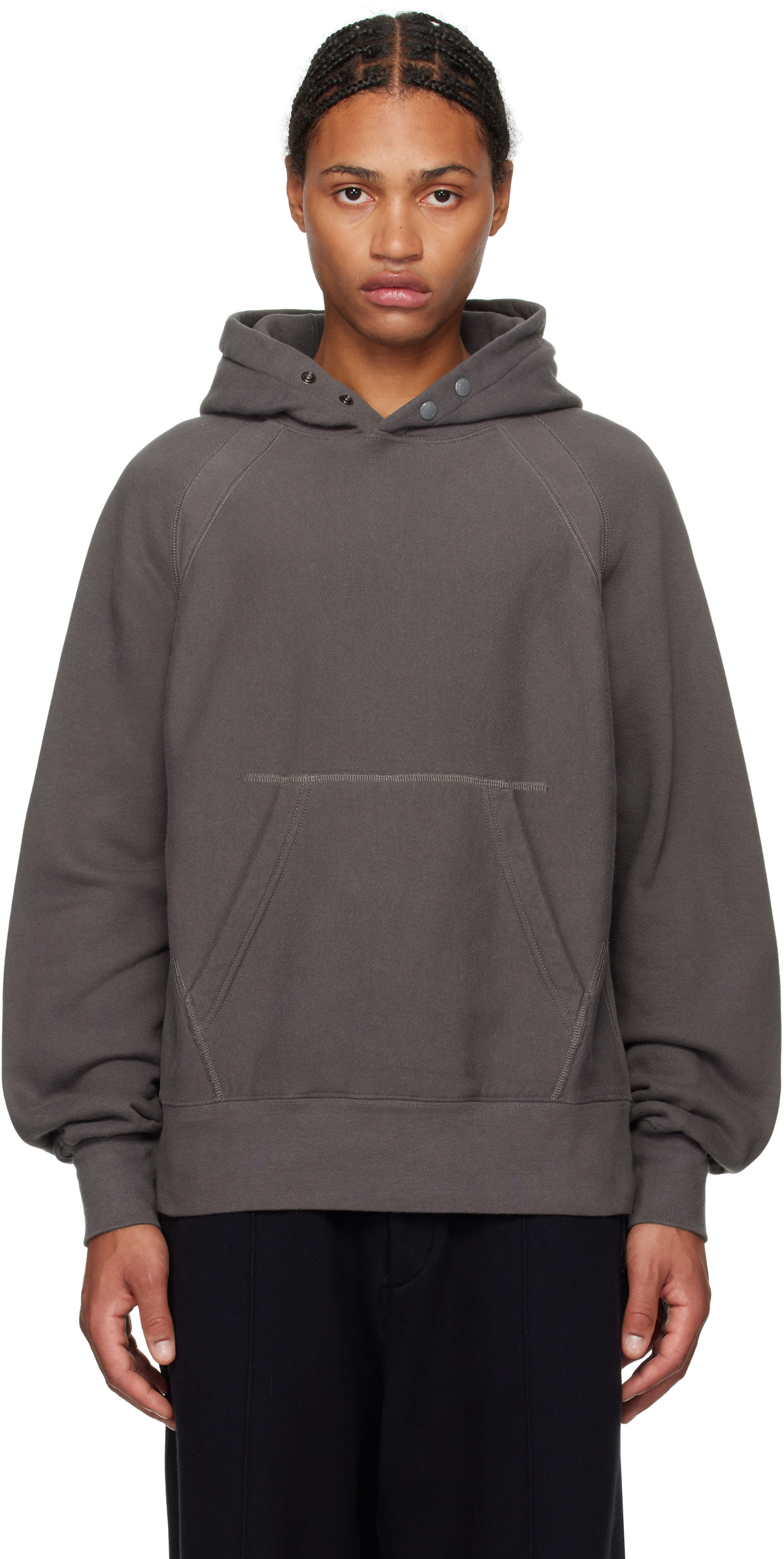 Engineered Garments Gray Fleece Raglan Hoodie