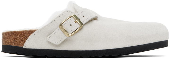 Photo: Birkenstock White Boston Shearling Loafers