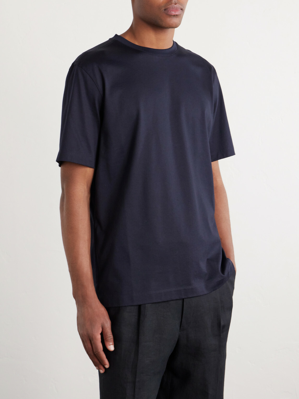 Zegna - Cotton-Jersey T-Shirt - Black